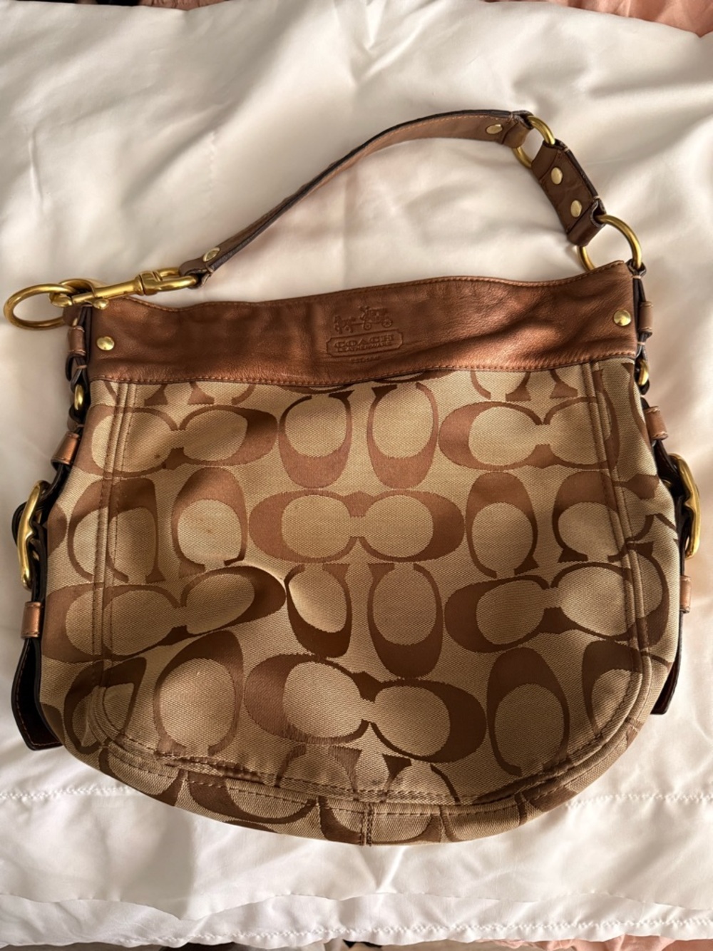 Y2K Vintage Coach Canvas Hobo Bag
